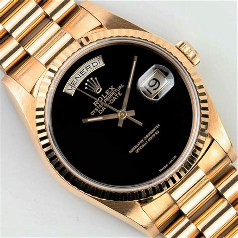 rolex 18k president onyx dial 18238|Rolex 18238 production years.